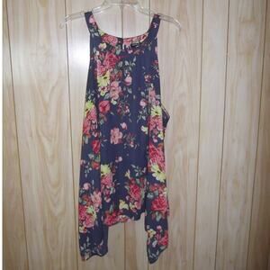 Torrid Floral Scoop Neck Cold Shoulder Long Sleeve Blouse 4X